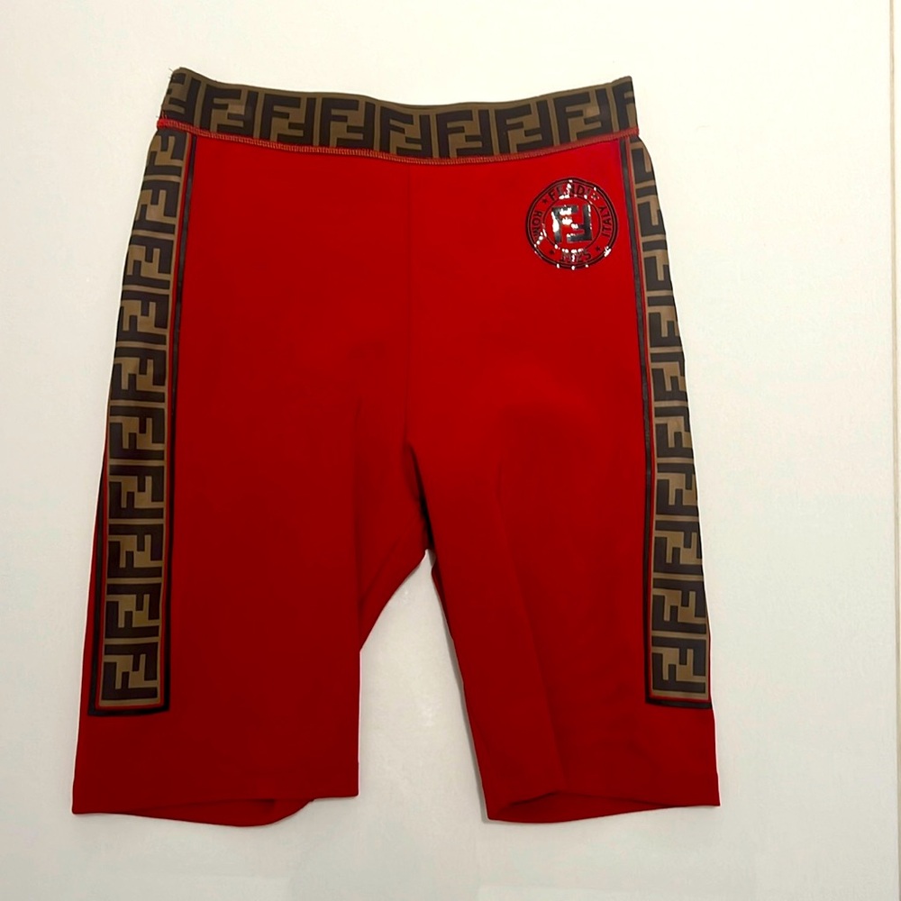 Fendi red biker shorts